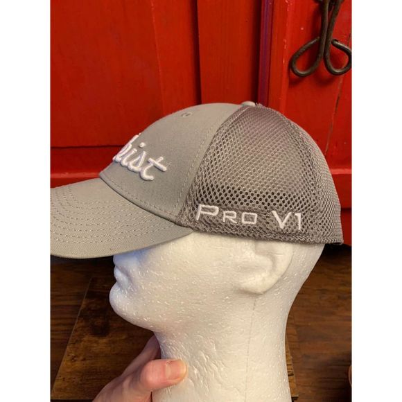 Titleist New Era Med/Lar Dove Grey Baseball Cap Fitted Mesh Back FootJoy EUC - Picture 3 of 5